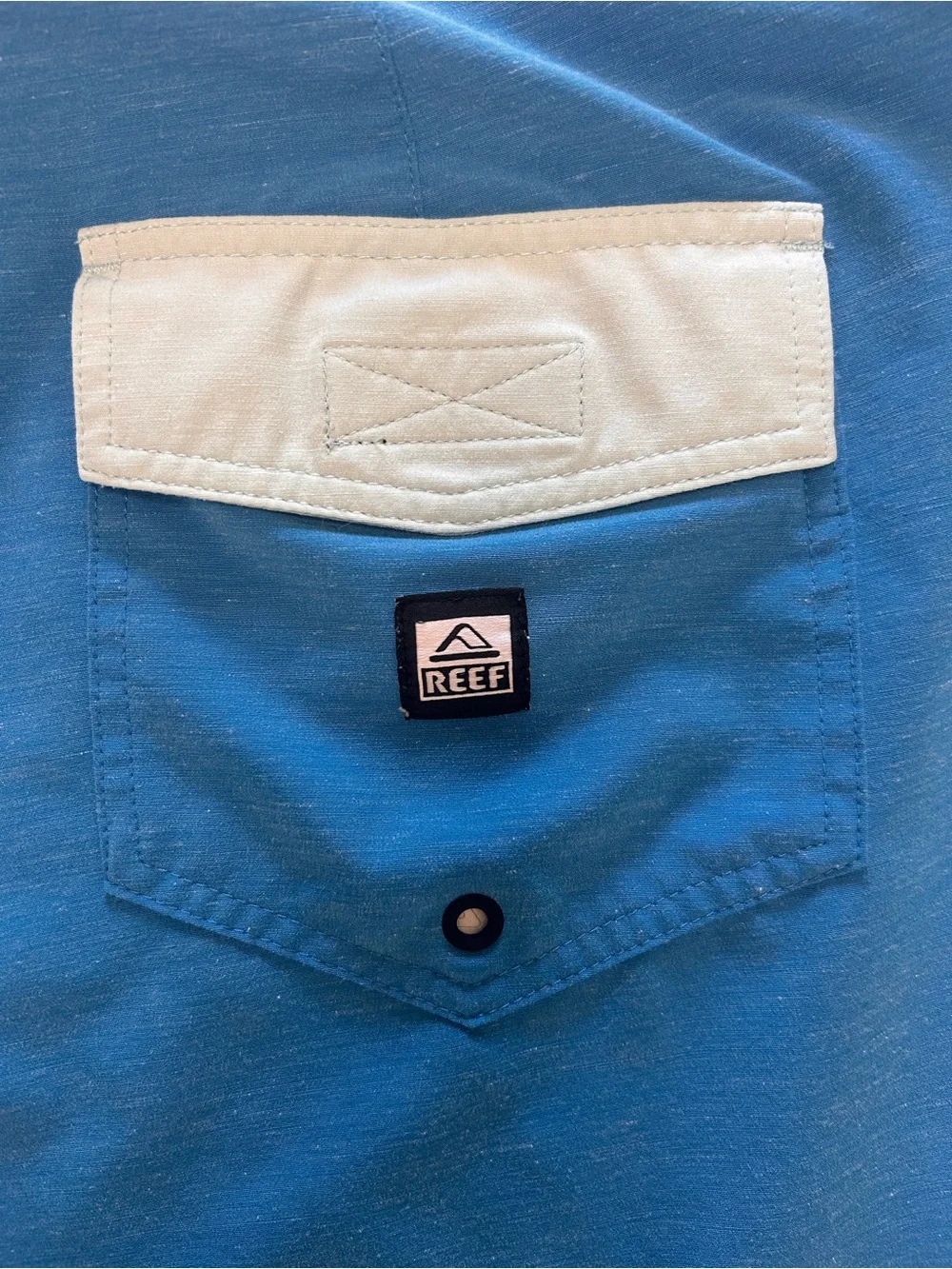 REEF Men’s Board Shorts Size 38 Blue Stretch Surf Swim Trunks